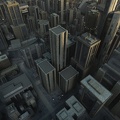 3D Grafik Moderne Großstadt Wolkenkratzer Luftaufnahme