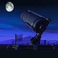 3D Grafik Riesiges Teleskop Mond Nachthimmel