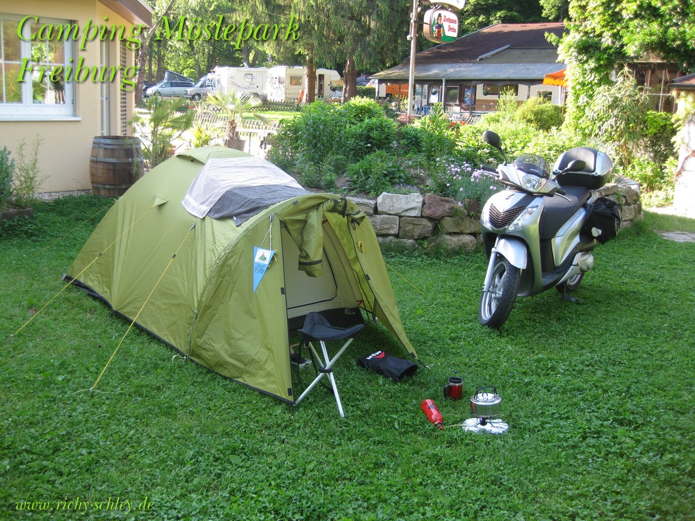 Camping Zelt Freiburg Möslepark Honda Sh125i