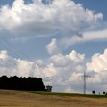 Panorama Blauer Himmel Wolken Hochspannung