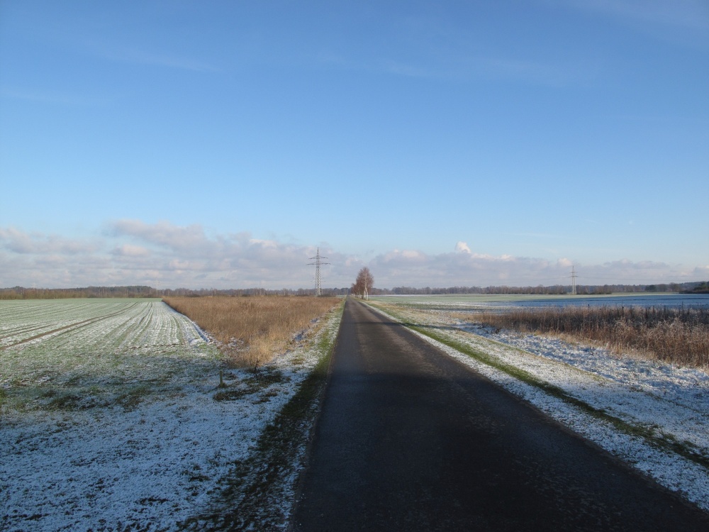 Dorf Eickeloh freies Feld Winter Aller Niedersachsen