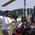 Fernsehreporter Interview Gyrocopter Flugtag